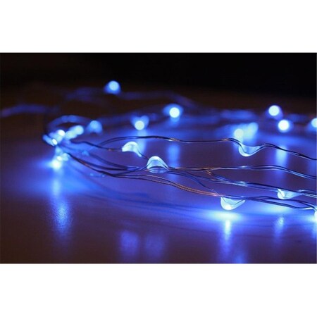 Perfect Holiday Battery Operated Copper 20 LED String Light Blue 600018
